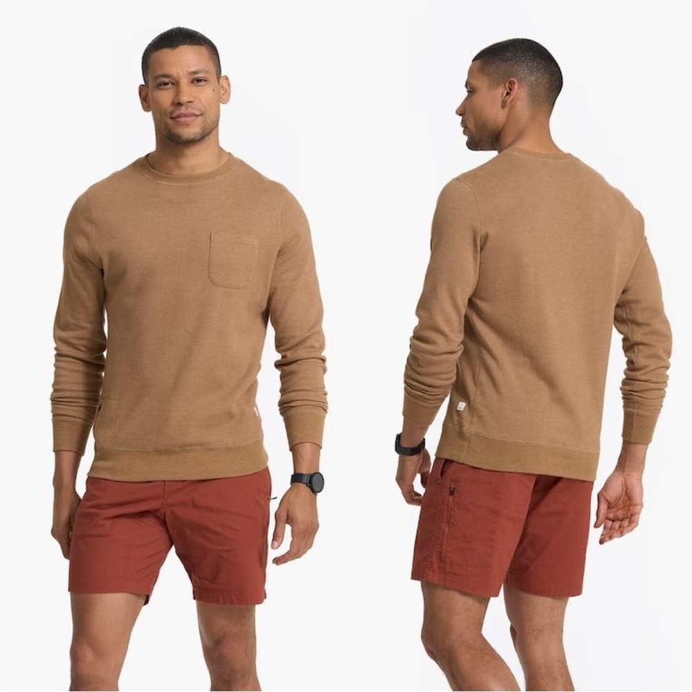 Vuori Men's Khaki Crewneck Sweatshirt